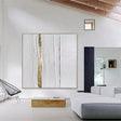 White Minimalist Textured Wall Art #MT123