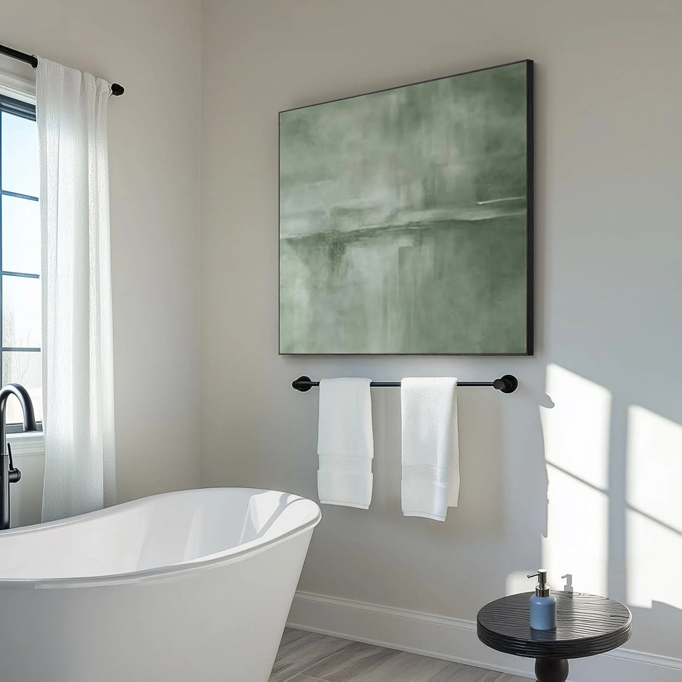 Green Wabi Sabi Abstract Wall Art #WT063