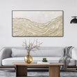 White and Beige Minimalist Textured Wall Art #MT095
