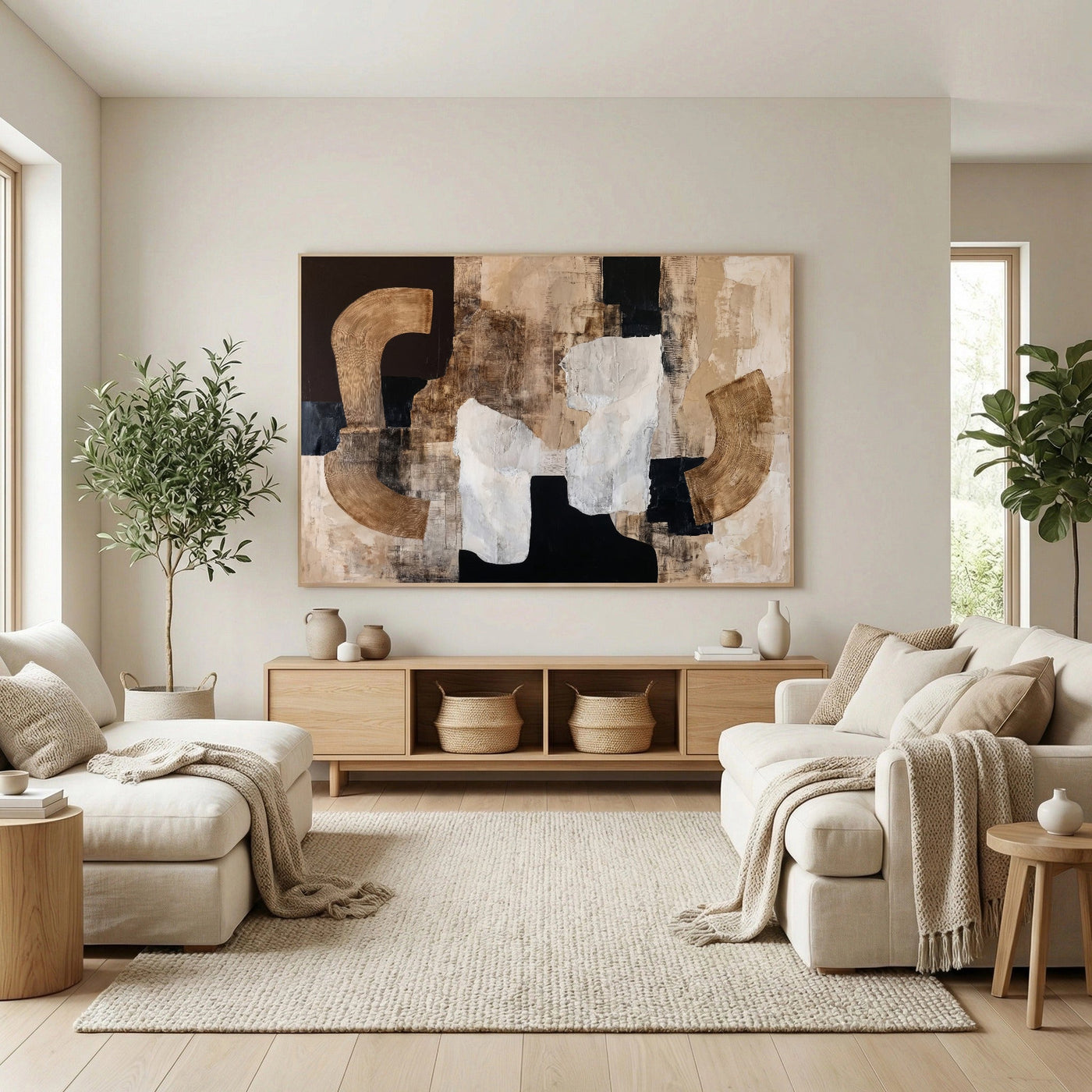 Neutral Tone Sculptures | Textured Art