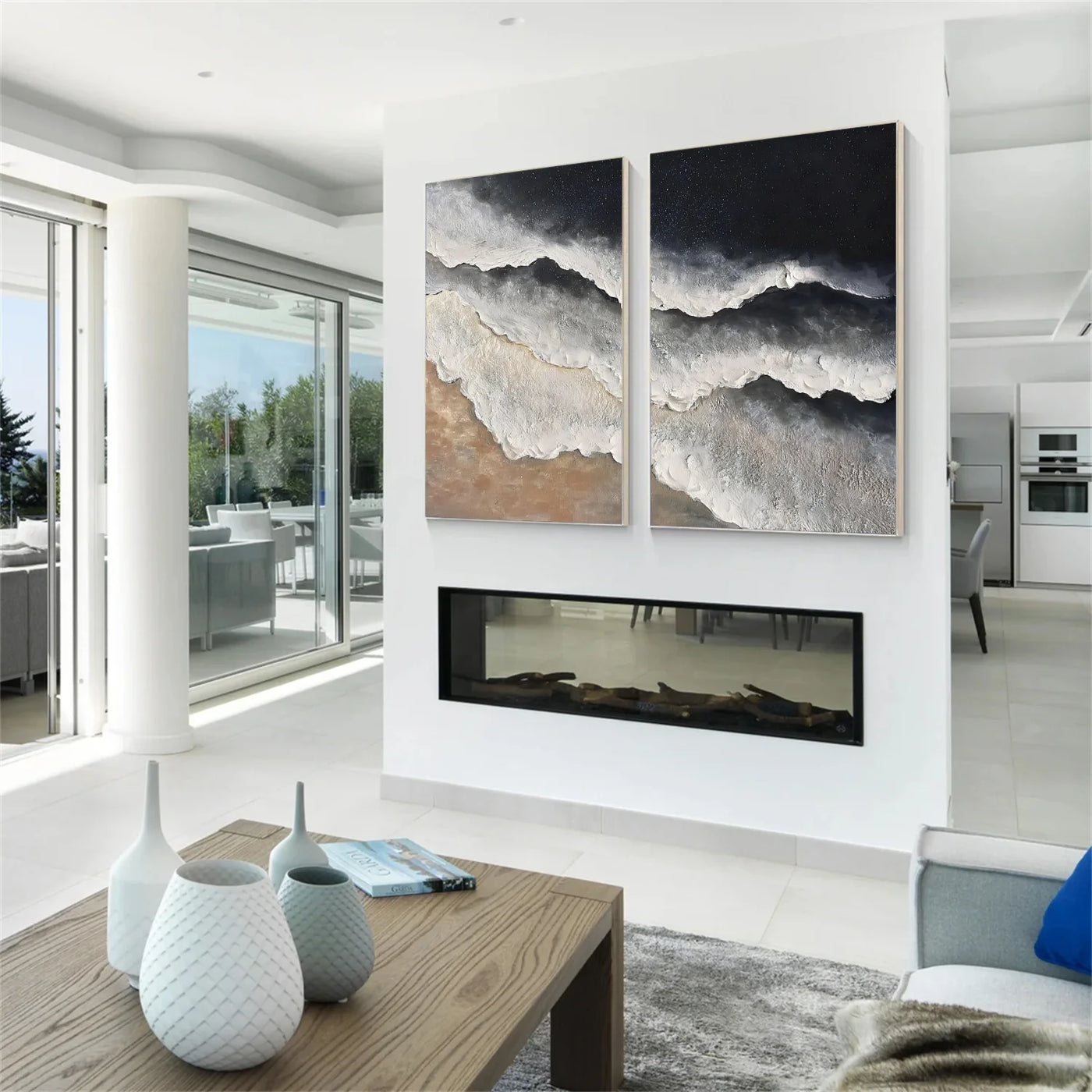 Ocean & Sky Textured Wall Art #MO097