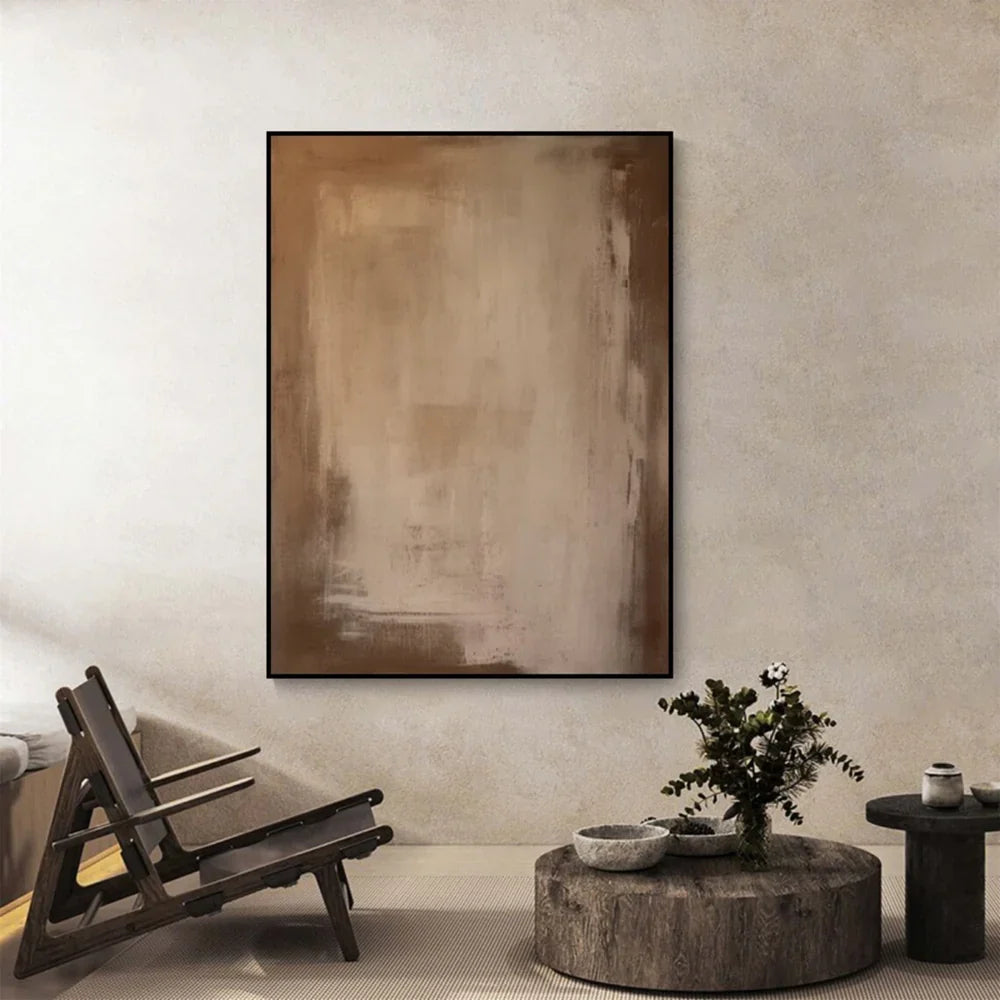 Beige and Brown Abstract Wall Art  #AT110