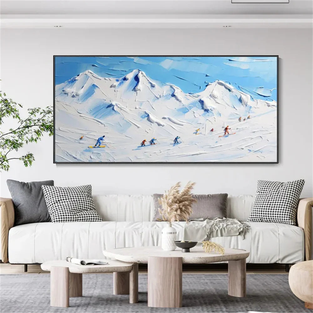Skiing Sport Art Textured Canvas #PT036