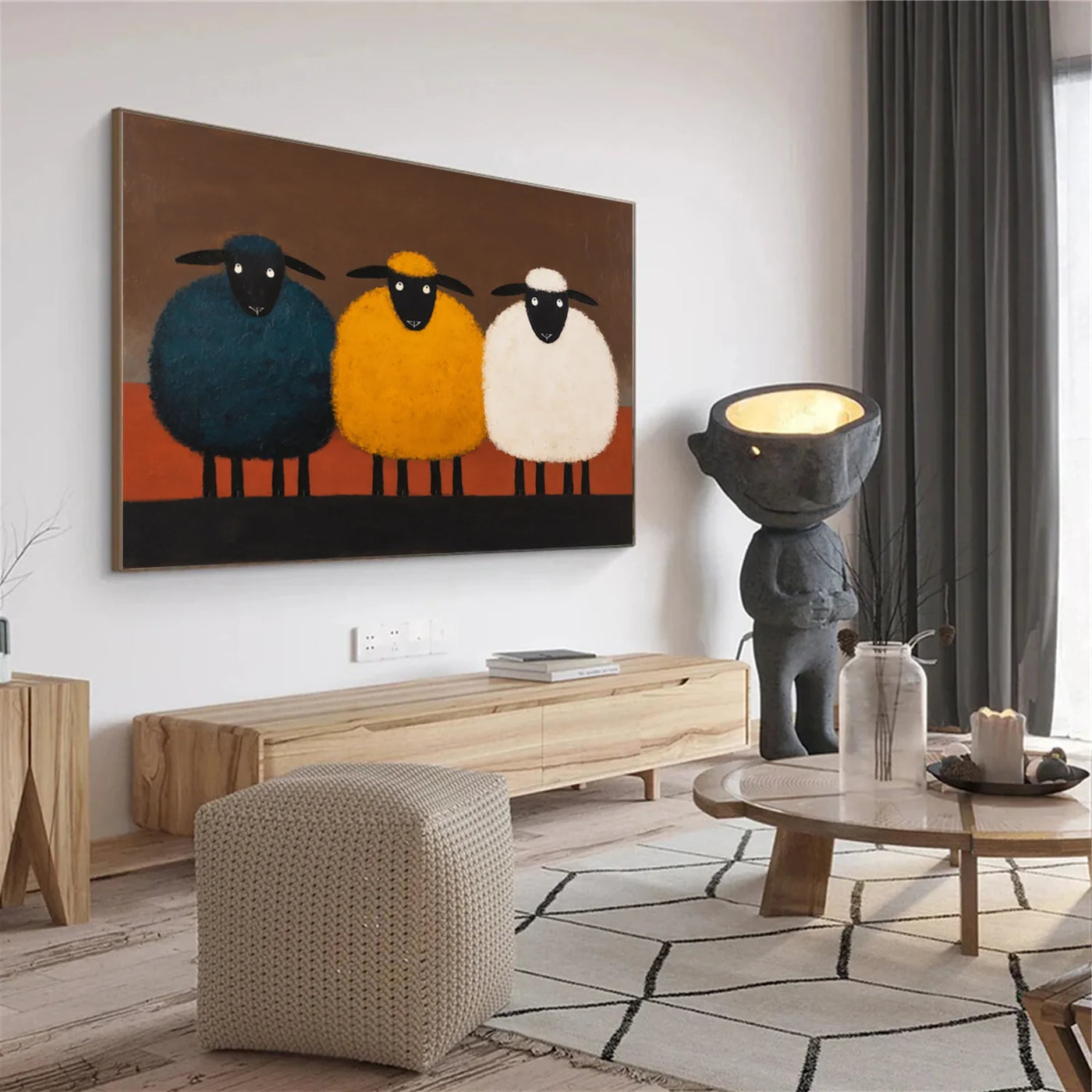 Abstract Sheep Animal Wall Art #DL062