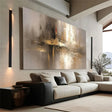 Beige and Brown Abstract Wall Art #AT044