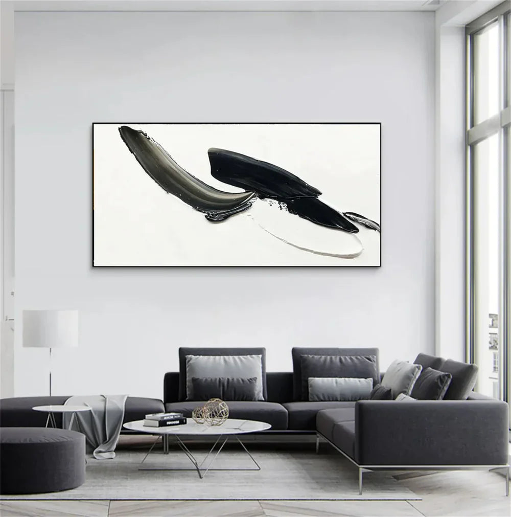 Black and White Minimalist Textured Wall Art #MT114