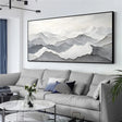 Grey and White Mountain Textured Wall Art #MS041