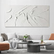 White Minimalist Textured Wall Art #MT127