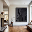 Black Minimalist Textured Wall Art #MT079