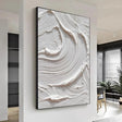 White Minimalist Textured Wall Art #MT150