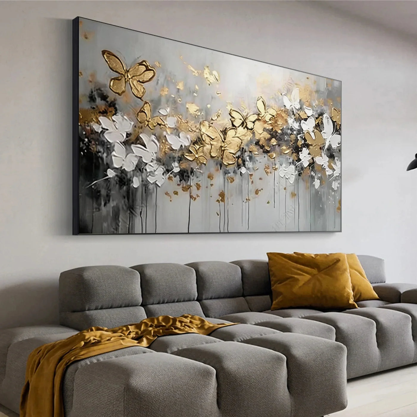 Flower & Tree Textured  Abstract Wall Art #SF066