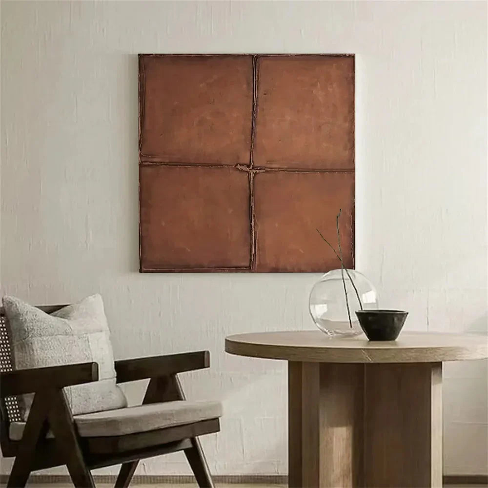 Beige and Brown Abstract Texture Wall Art  #AT040