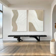 White Minimalist Textured Wall Art Set of 2 #MT028