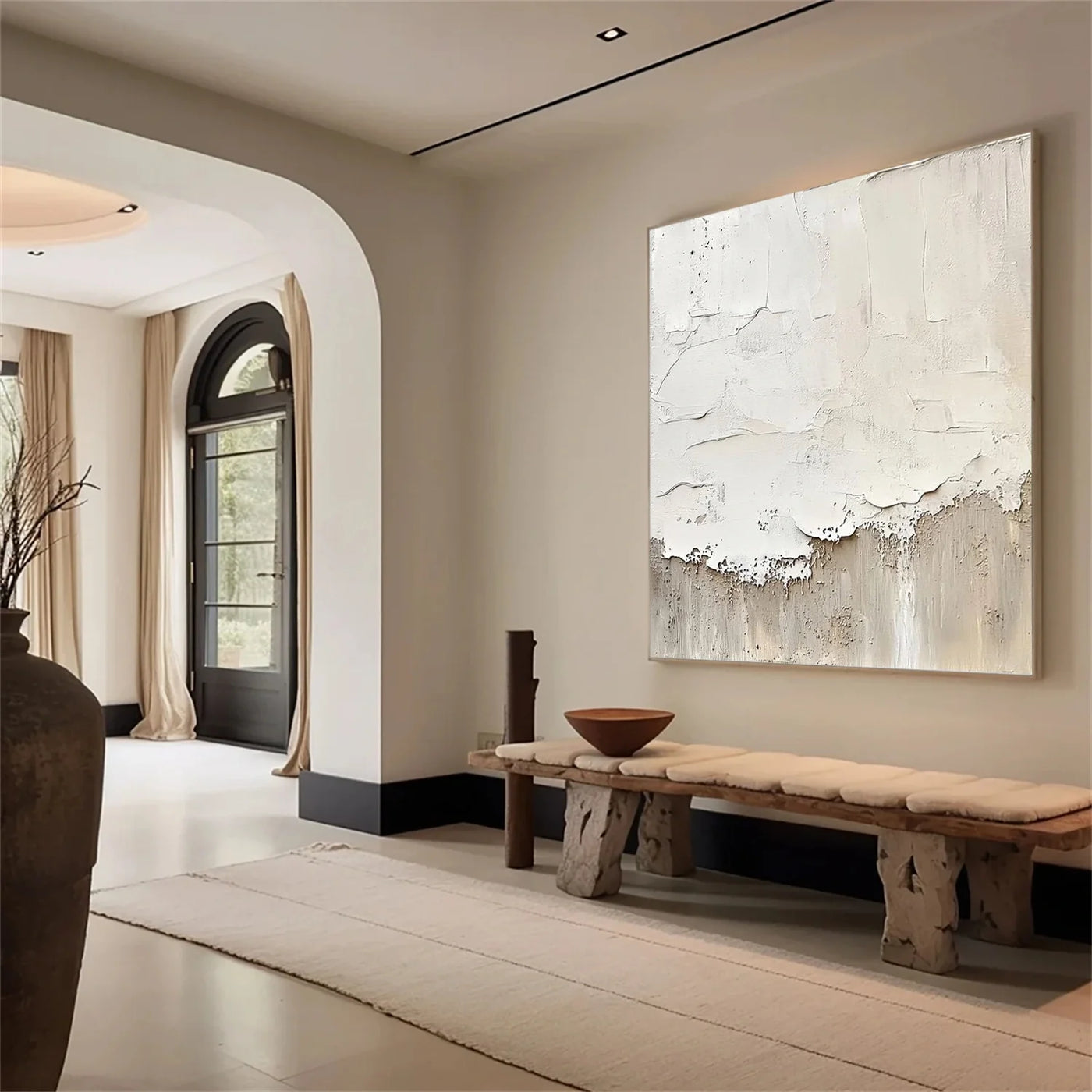 Beige and Brown Abstract Wall Art #AT167