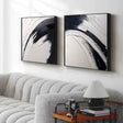 Black and White Minimalist Textured Wall Art Set of 2 #MT134