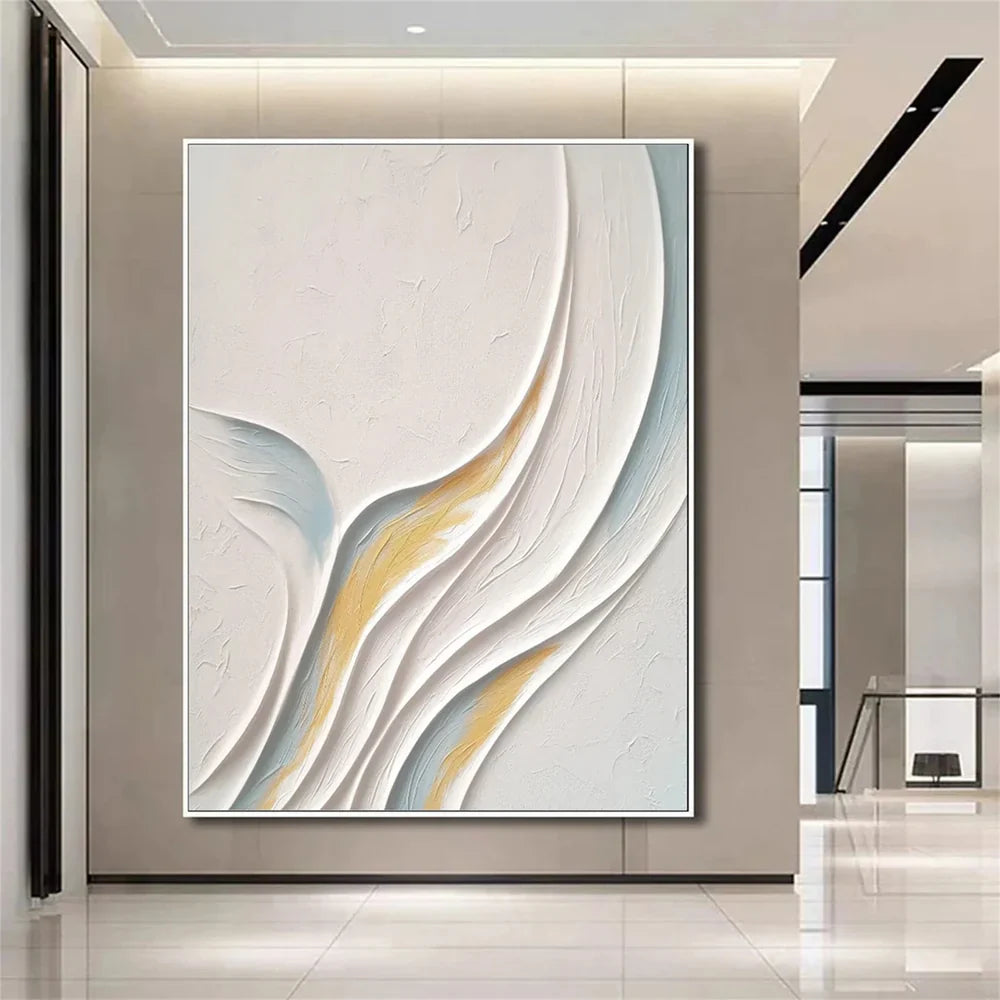 White Minimalist Textured Wall Art #MT004
