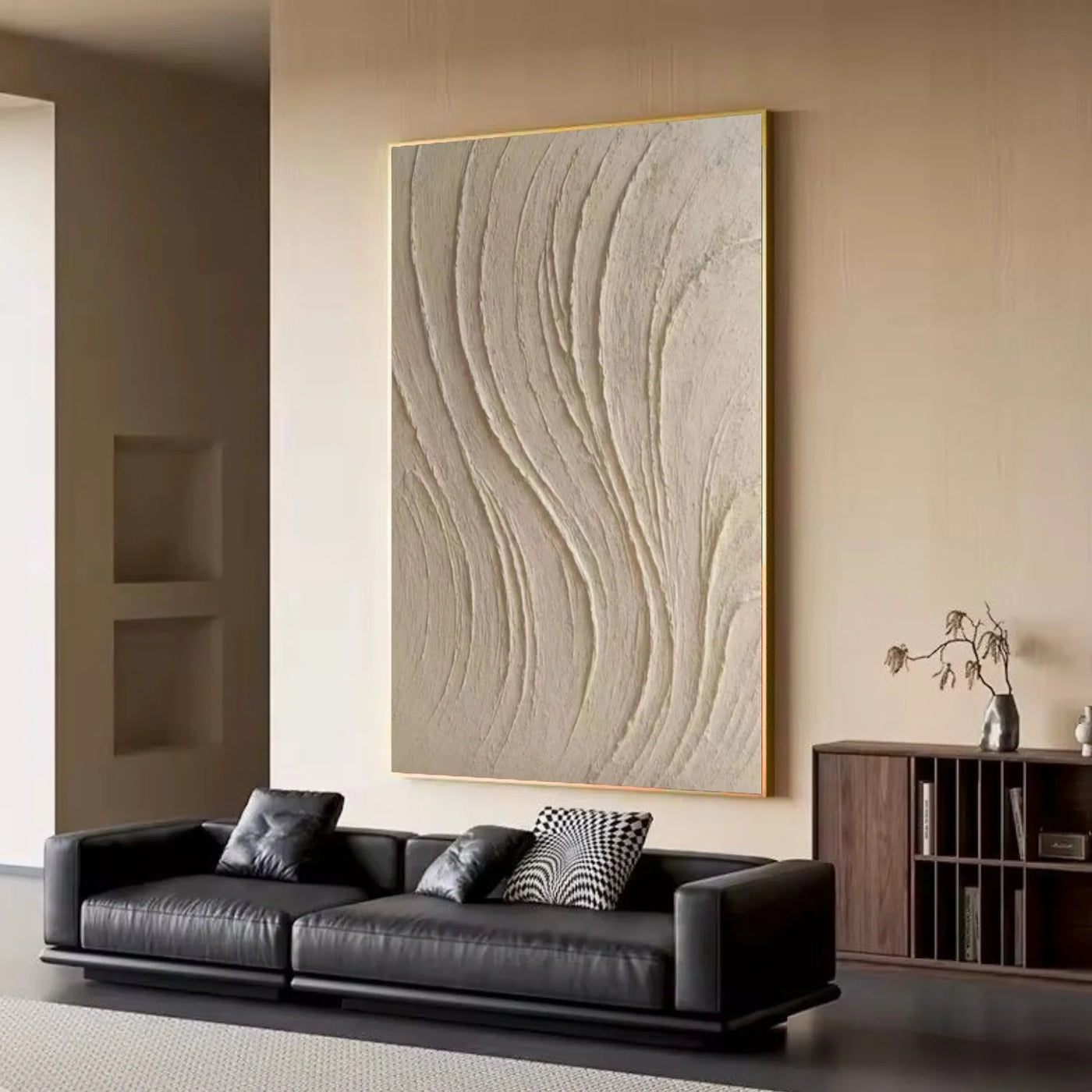 Beige Minimalist Textured Wall Art #MT148
