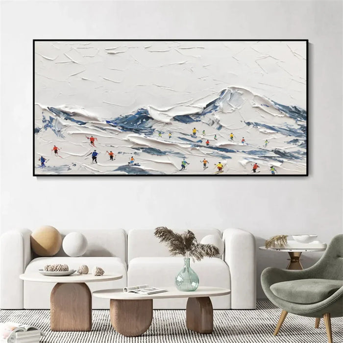 Skiing Sport Art Textured Canvas #PT009