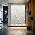 White Minimalist Textured Wall Art #MT076