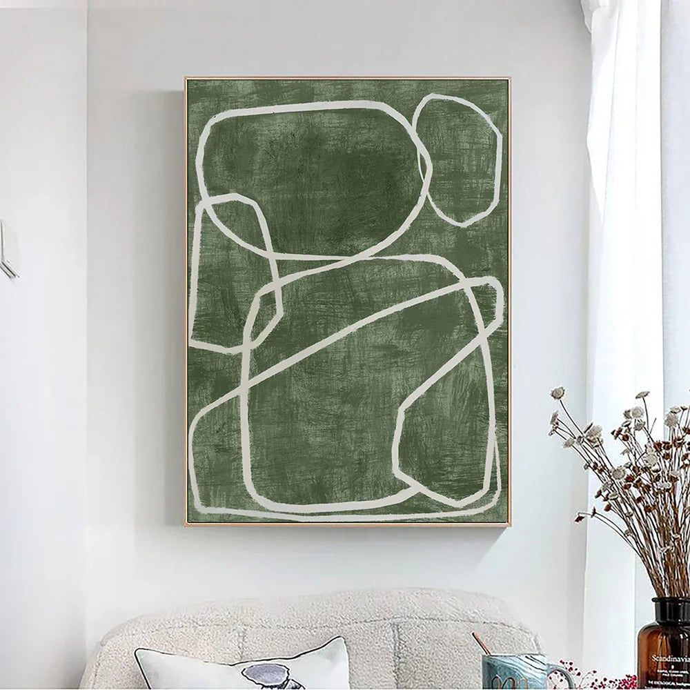 Green Abstract Wall Art  #AT070