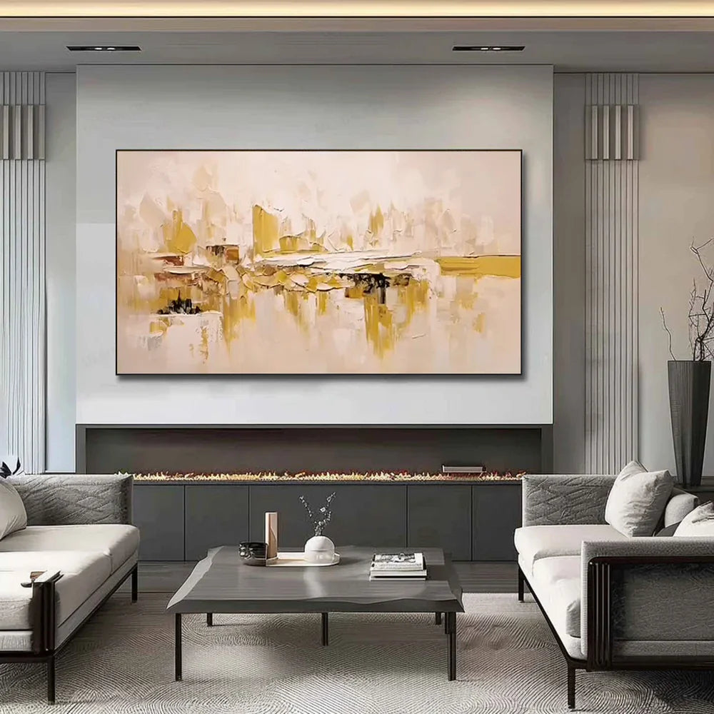 Beige and Brown Abstract Texture Wall Art  #AT106