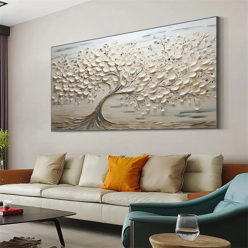 Flower & Tree Textured Abstract Wall Art #SF015