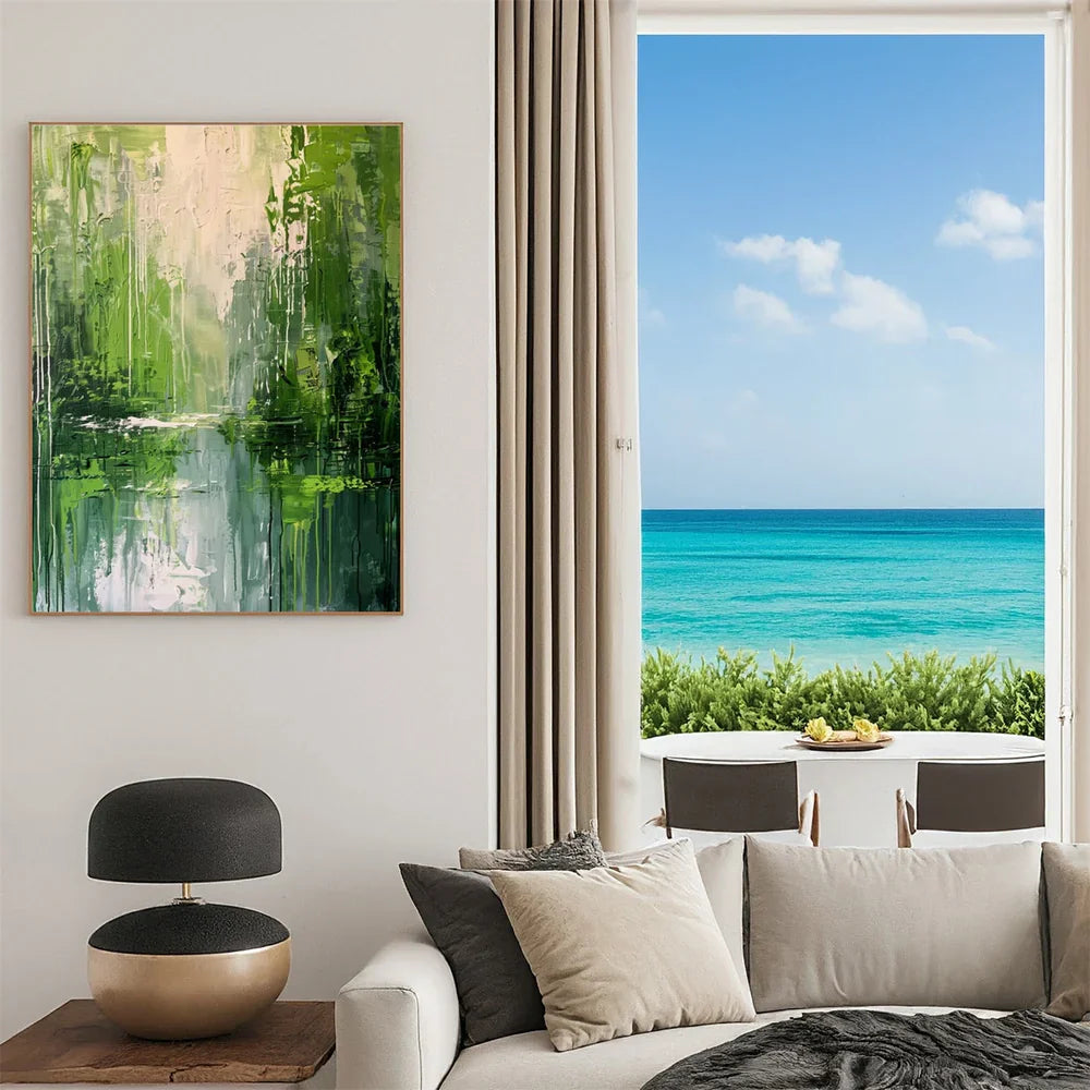 Green Abstract Wall Art  #AT102