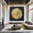 Black and Gold Minimalist Textured Wall Art #MT089