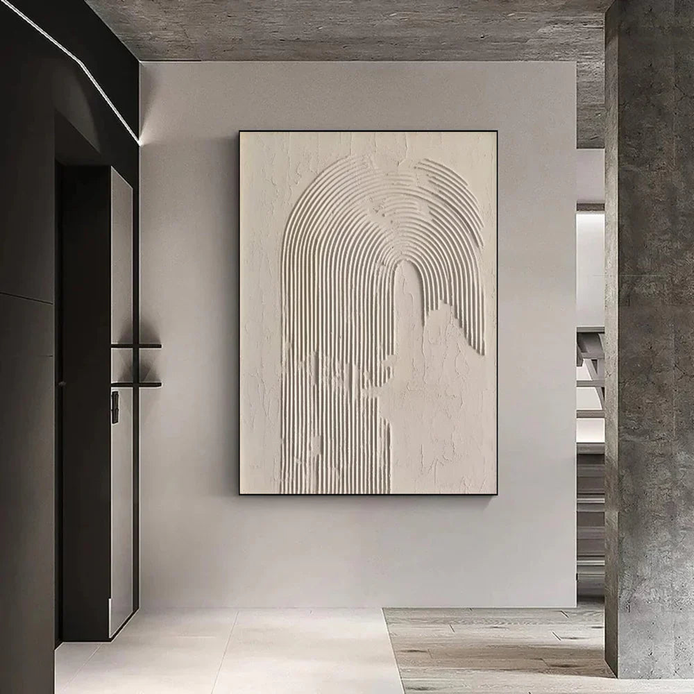 Beige and Brown Abstract Texture Wall Art #AT042