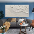 White Minimalist Textured Wall Art #MT072