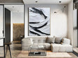 Black and White Minimalist Textured Wall Art #MT101