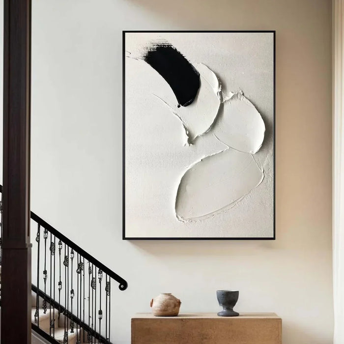 Black and White Minimalist Textured Wall Art #MT002