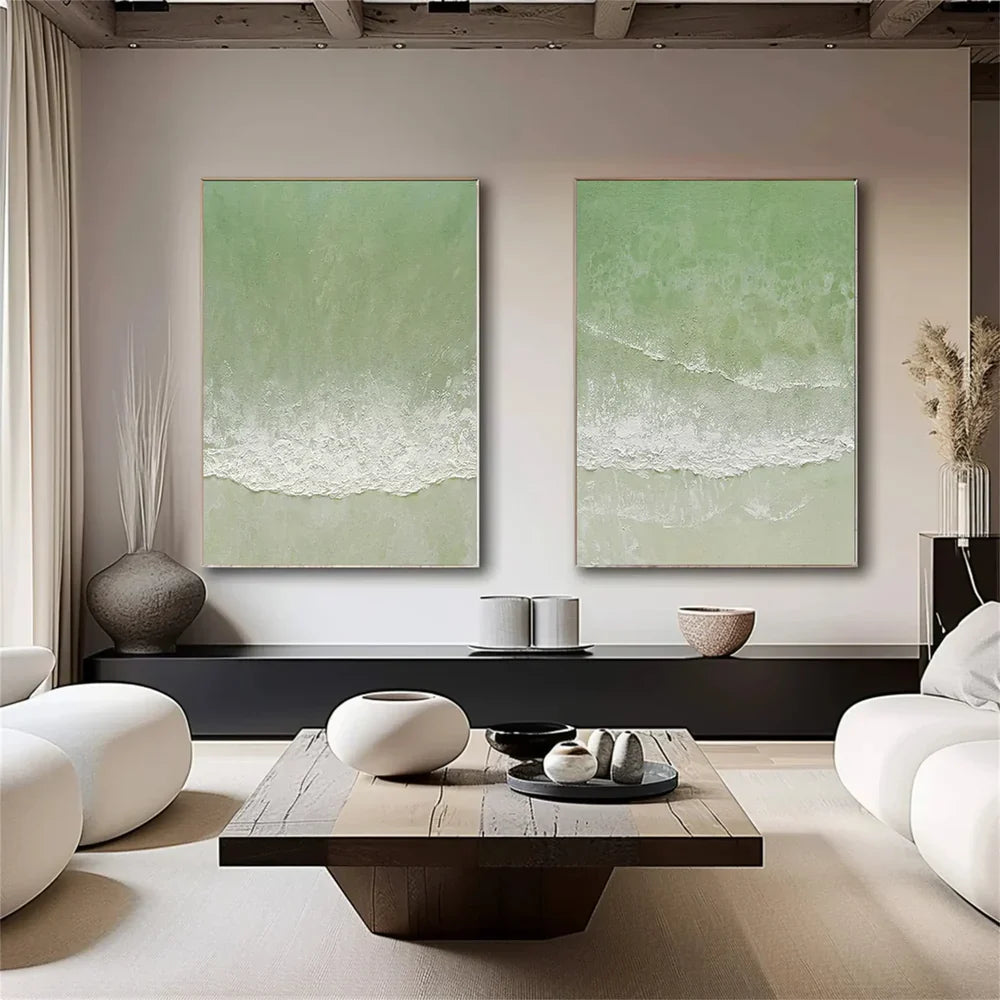 Ocean & Sky Abstract Set of 2 Wall Art #MO065
