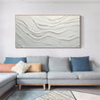 White Minimalist Textured Wall Art #MT073