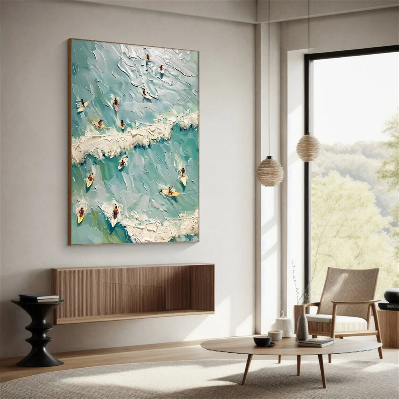 Surfing Sport Art Textured Canvas #PT046