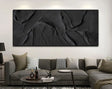 Black Minimalist Textured Wall Art #MT012