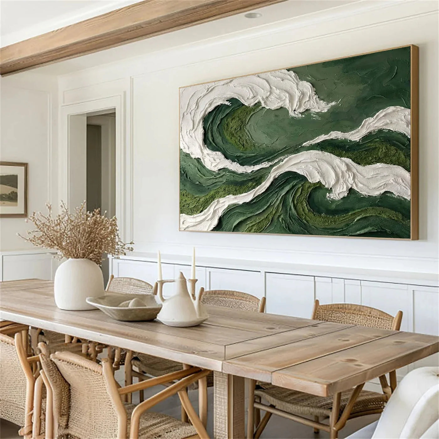 Green Abstract Textured Wall Art #AT156