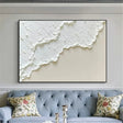 White Minimalist Textured Wall Art #MT059
