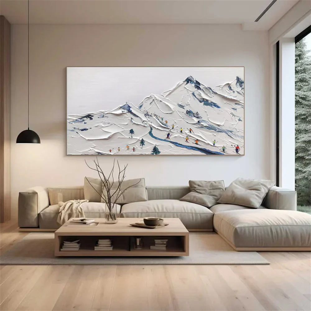 Skiing Sport Art Textured Canvas #PT010
