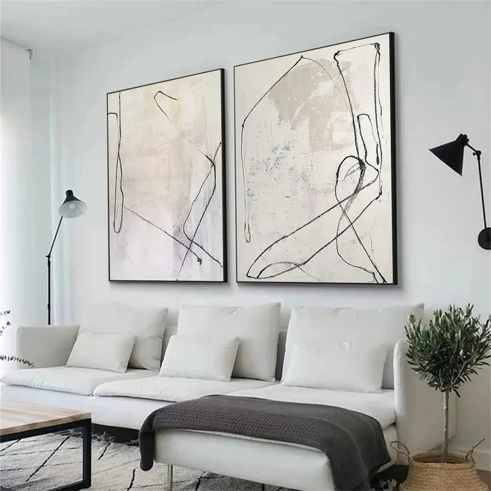 Wabi Sabi Abstract Wall Art Set of 2 #WT010
