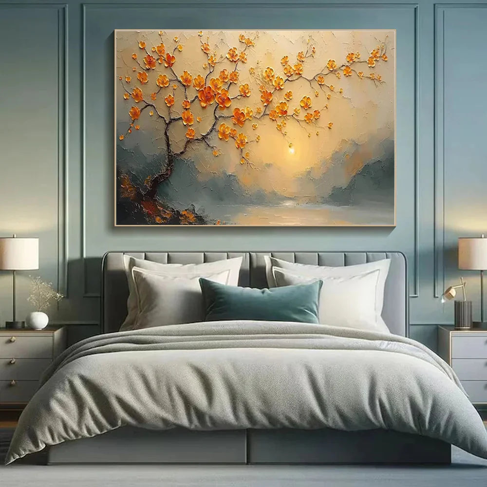 Flower & Tree Textured Abstract Wall Art #SF031