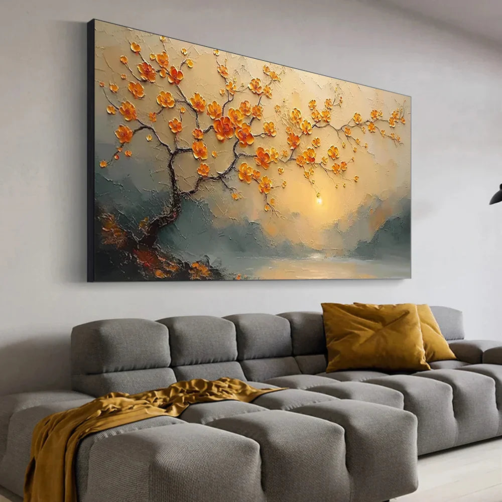 Flower & Tree Textured Abstract Wall Art #SF031