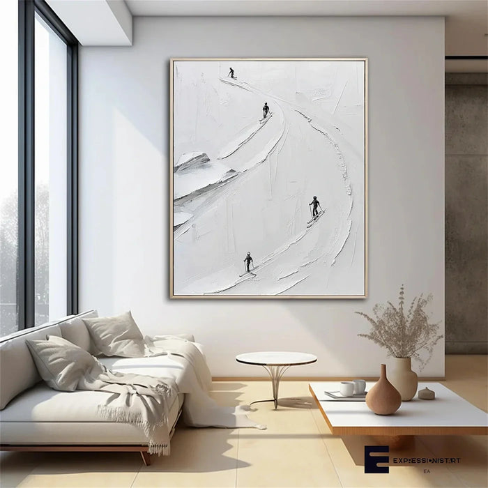 Skiing Sport Art Textured Canvas #PT040