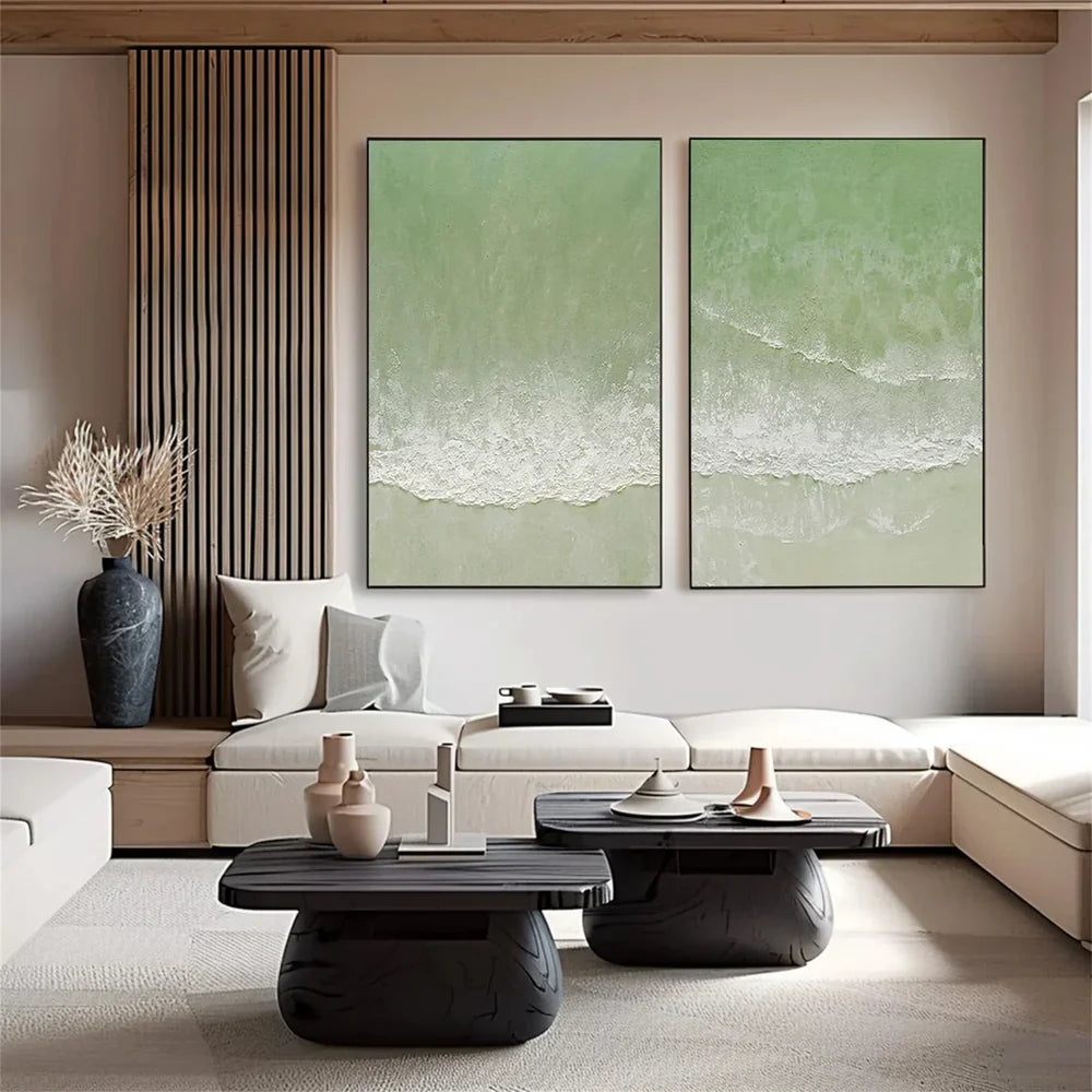 Ocean & Sky Abstract Set of 2 Wall Art #MO065
