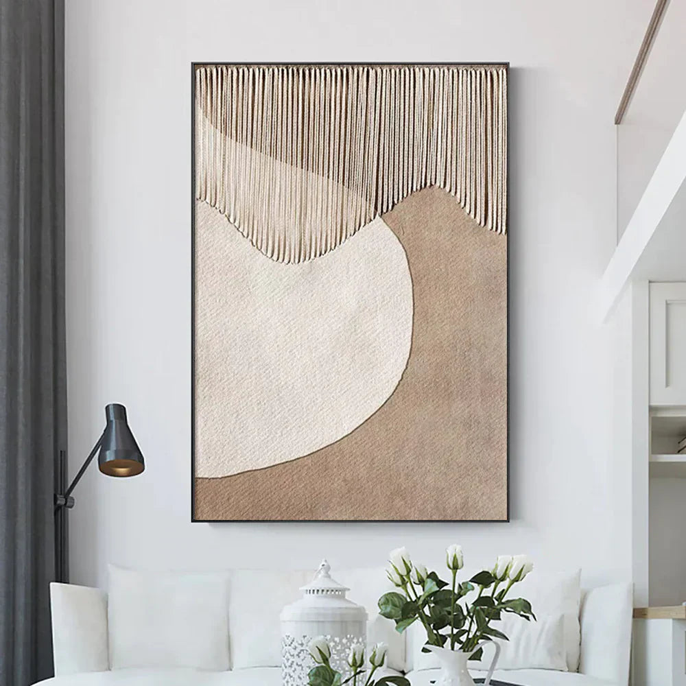 Beige and Brown Abstract Texture Wall Art #AT016