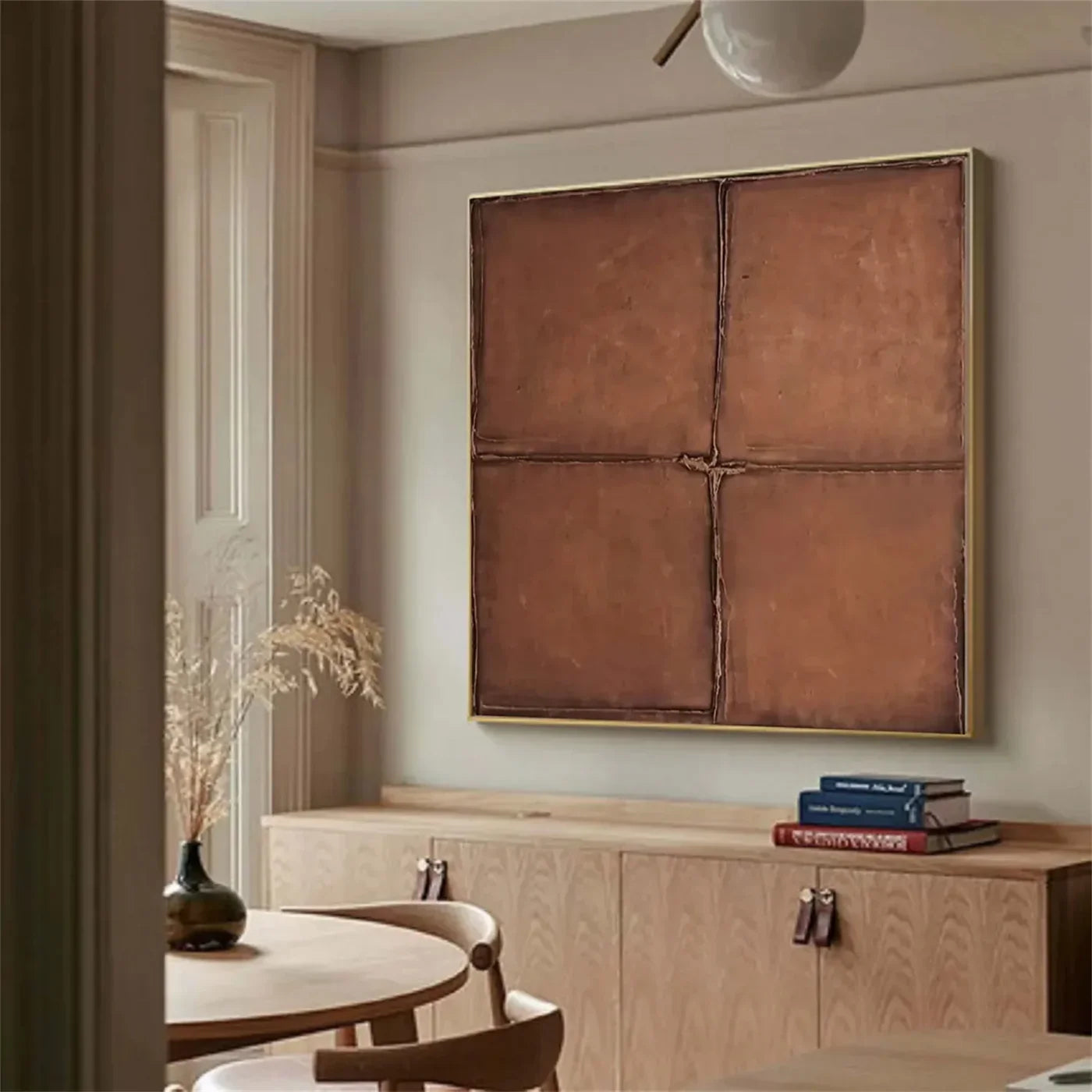 Beige and Brown Abstract Texture Wall Art  #AT040