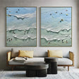 Swimming Sport Art Textured Canvas Set of 2 #PT027