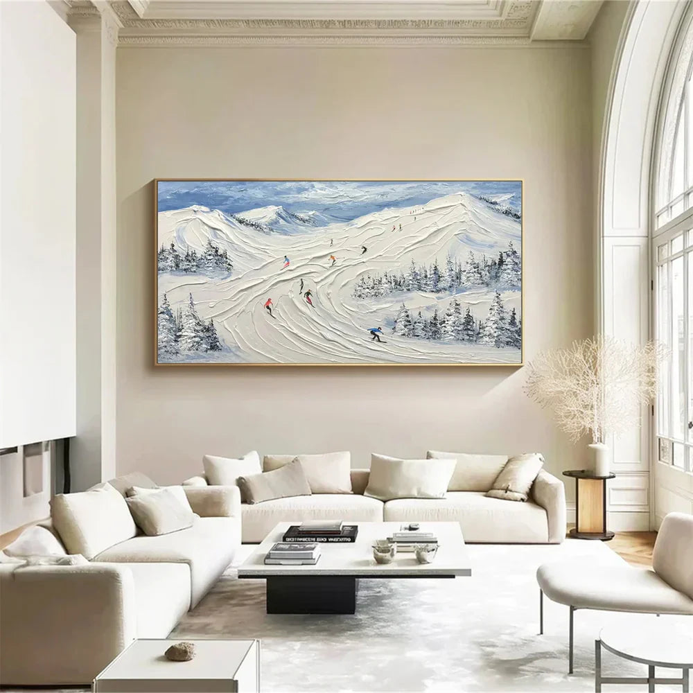 Skiing Sport Art Textured Canvas #PT011