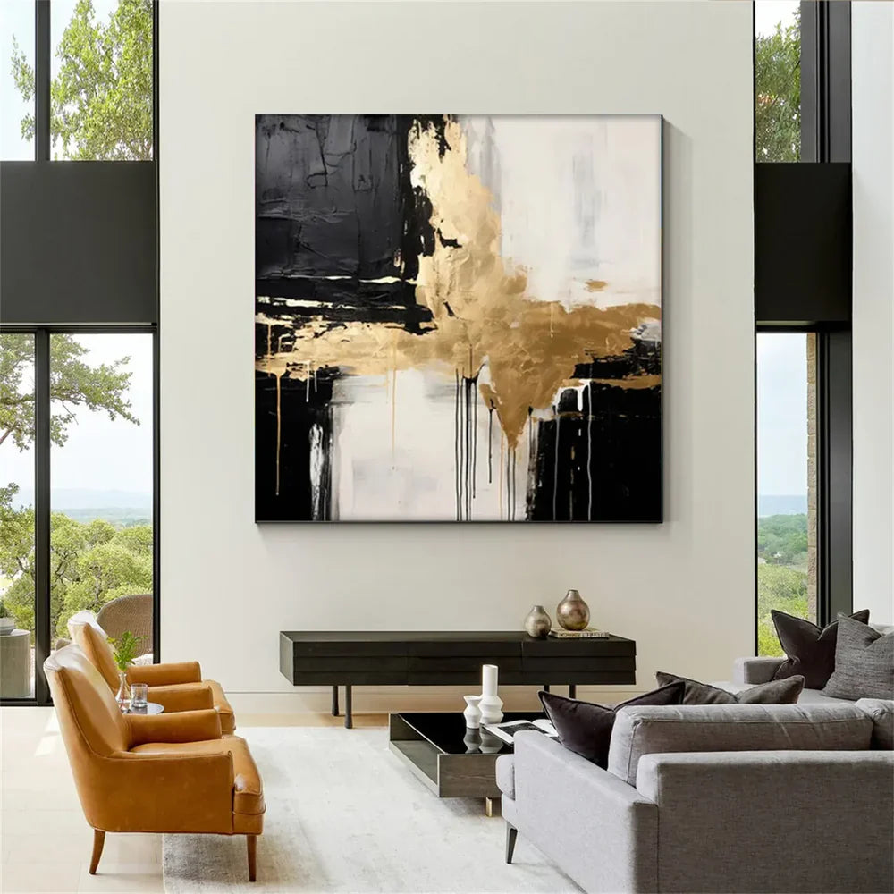 Black and White Minimalist Textured Wall Art #MT098