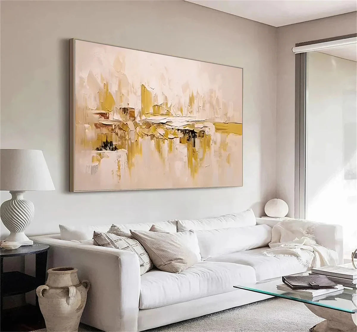 Beige and Brown Abstract Texture Wall Art  #AT106